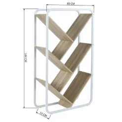 URBAN MEUBLE Bibliothèque Meuble De Rangement étagère à 5 Niveaux En Forme D’arbre, Pour Salon Bureau Chambre En Bois Beige 79.5*33.5*144cm -Pas Cher Mobiliora Magasin bibliotheque 14457251