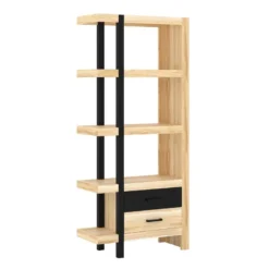 Bibliothèque 2 Tiroirs Et 3 étagères - Bois D'acacia Et Métal - Naturel Et Noir - JALEBA 11 Bibliothèque 2 Tiroirs Et 3 étagères - Bois D'acacia Et Métal - Naturel Et Noir - JALEBA -Pas Cher Mobiliora Magasin bibliotheque 15697851