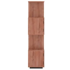 Bibliothèque 4 Portes Et 4 Niches - Bois D'acacia Et Métal - Naturel Et Noir - VEDILA -Pas Cher Mobiliora Magasin bibliotheque 15698337