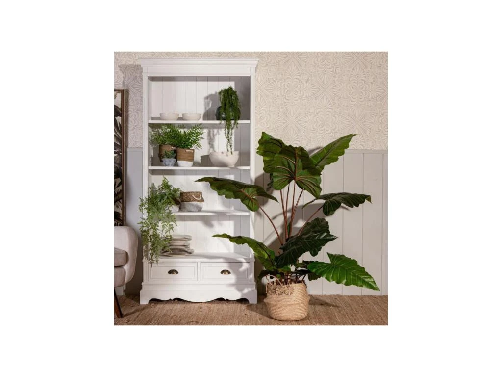 Bibliothèque 3 étagères 2 Tiroirs Bois Blanc - CHANTALE 7 Bibliothèque 3 étagères 2 Tiroirs Bois Blanc - CHANTALE – Image 5