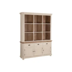 Bibliothèque 9 Niches Bois/Crème - CAMILLE