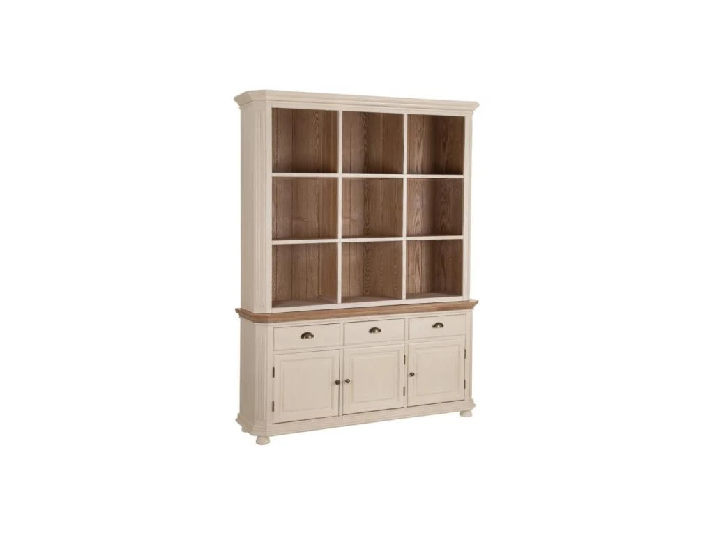 Bibliothèque 9 Niches Bois/Crème - CAMILLE 3 Bibliothèque 9 Niches Bois/Crème - CAMILLE