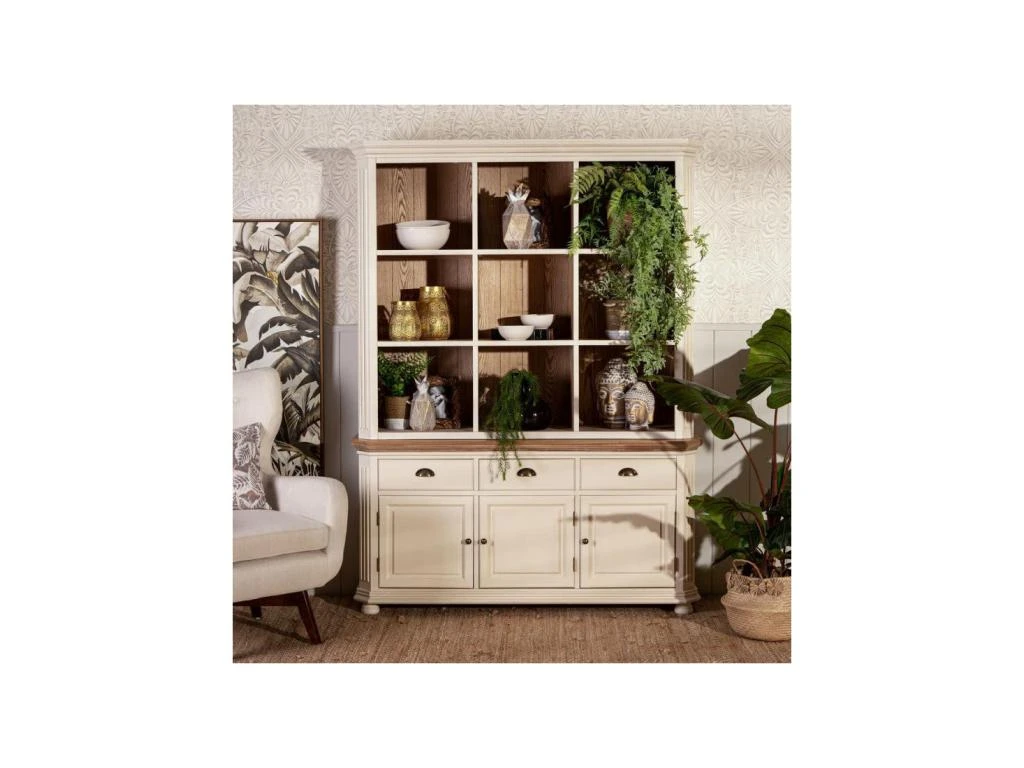 Bibliothèque 9 Niches Bois/Crème - CAMILLE 4 Bibliothèque 9 Niches Bois/Crème - CAMILLE – Image 2