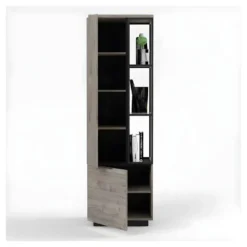 Bibliothèque 2 Portes Bois/Métal - LEOKI 10 Bibliothèque 2 Portes Bois/Métal - LEOKI -Pas Cher Mobiliora Magasin bibliotheque 17627811