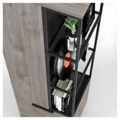 Bibliothèque 2 Portes Bois/Métal - LEOKI 11 Bibliothèque 2 Portes Bois/Métal - LEOKI -Pas Cher Mobiliora Magasin bibliotheque 17627813