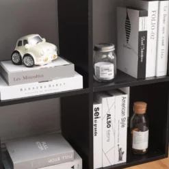 Bibliothèque Etagère Moderne Noir 6 Cubes Mdf Salon 97,5x97,5x29 -Pas Cher Mobiliora Magasin bibliotheque 18400593