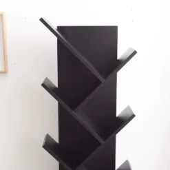 Etageres Bibliotheque Bois Noir Design Contemporain 160x44,5x22 -Pas Cher Mobiliora Magasin bibliotheque 18400623