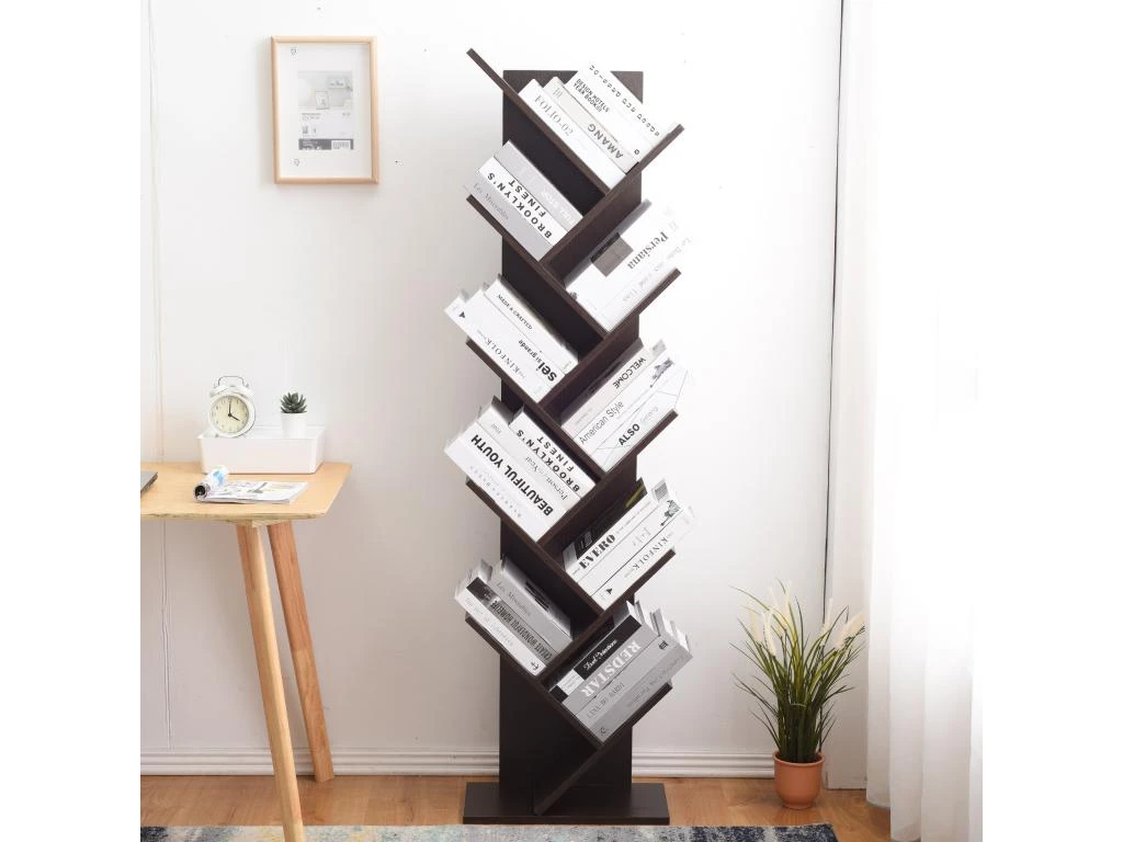 Bibliothèque Etagère 10 Etagères Marron Wengè Bois 160x44,5x22 3 Bibliothèque Etagère 10 Etagères Marron Wengè Bois 160x44,5x22