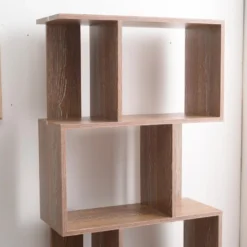 Bibliotheque Etagere 5 Etageres Bois Marron 172,5x60x24,5 -Pas Cher Mobiliora Magasin bibliotheque 18400701