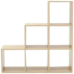 Etagère Bibliothèque Stockage 6 Niveaux Marron Bois 97,5x97,5x29 -Pas Cher Mobiliora Magasin bibliotheque 18429475