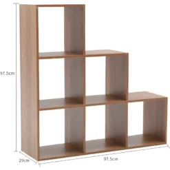 Etagère A Livres Bibliothèque Mdf 6 Niveaux Marron 97,5x97,5x29 -Pas Cher Mobiliora Magasin bibliotheque 18429489