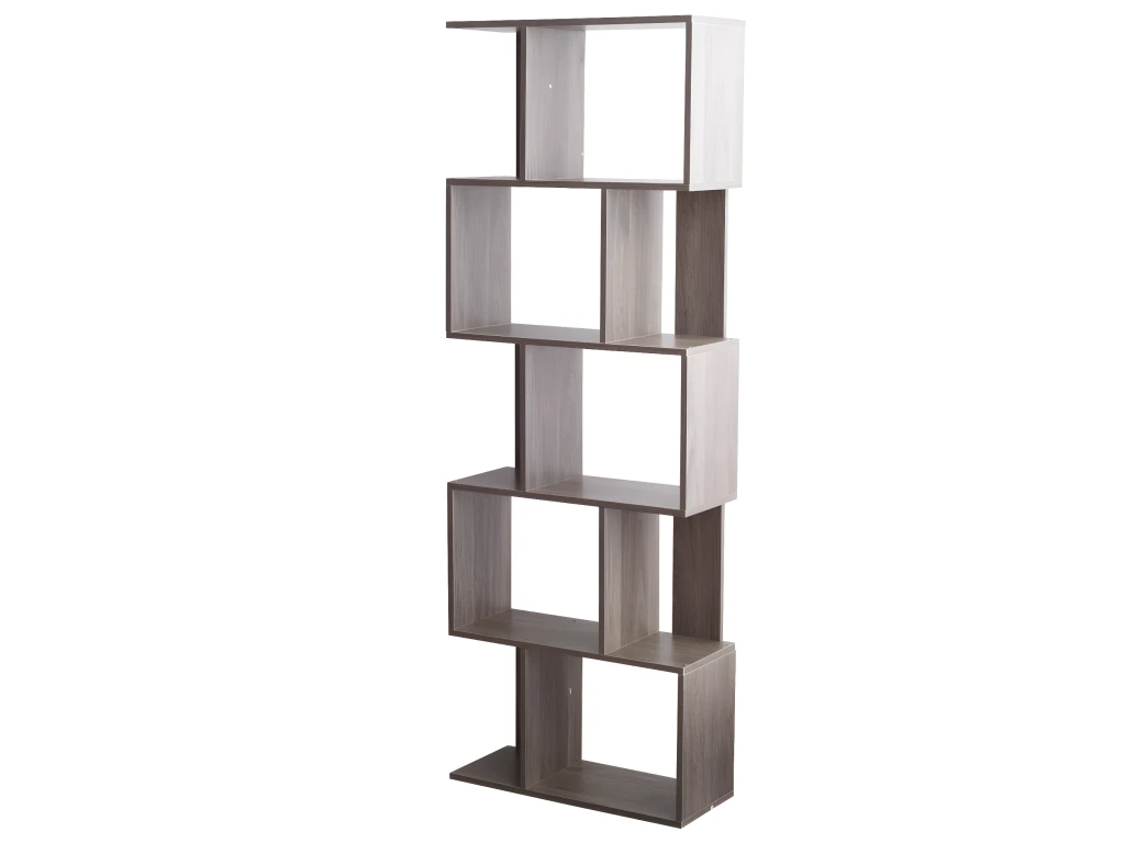 Bibliotheque 5 Etagères Mdf Gris Blanchi Bureau 169x60x24 6 Bibliotheque 5 Etagères Mdf Gris Blanchi Bureau 169x60x24 – Image 4