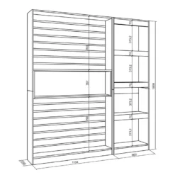 Étagère Bibliothèque, 170x186x25cm, Salon Salle à Manger Bureau, Salon, Bureau, Chêne Et Noir -Pas Cher Mobiliora Magasin bibliotheque 19388829