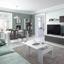 Bibliothèque étagères 7 Cases Blanc/Béton - TUKTUK - L 80 X L 25 X H 180 Cm -Pas Cher Mobiliora Magasin bibliotheque 19822725