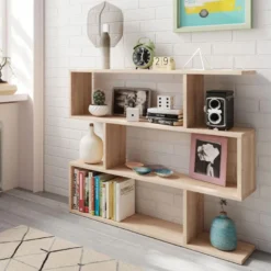 Bibliothèque 3 Niveaux Chêne - TABA - L 110 X L 25 X H 97 Cm