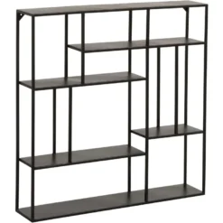 Bibliothèque Murale Metal Noir Black Rock