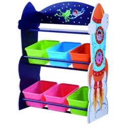 Meuble De Rangement En Bois à Jouets Avec Bacs Enfant Fantasy Fields TD-12695A