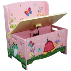 Banc De Rangement Enfant Magic Garden Coffre à Jouets Bois Fille Bébé TD-11644A -Pas Cher Mobiliora Magasin bibliotheque 21286035