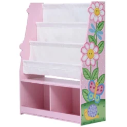 Etagère De Rangement Enfant Fille En Bois Magic Garden Rose