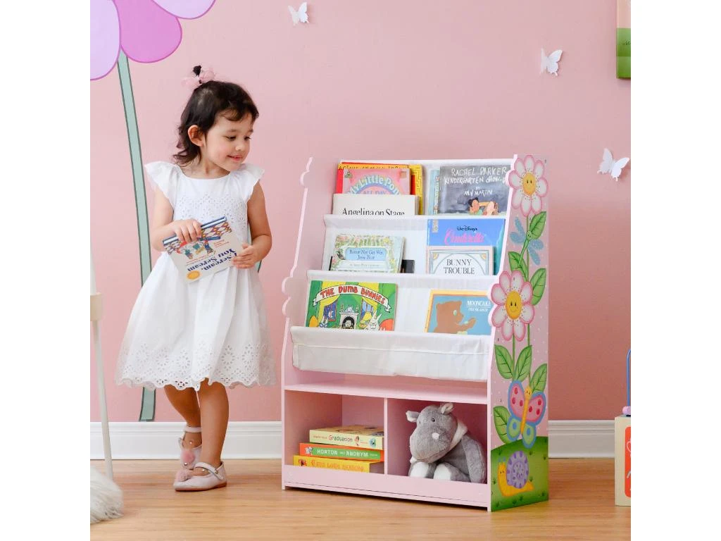 Etagère De Rangement Enfant Fille En Bois Magic Garden Rose 4 Etagère De Rangement Enfant Fille En Bois Magic Garden Rose – Image 2