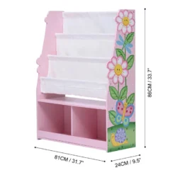 Etagère De Rangement Enfant Fille En Bois Magic Garden Rose 9 Etagère De Rangement Enfant Fille En Bois Magic Garden Rose -Pas Cher Mobiliora Magasin bibliotheque 21286141