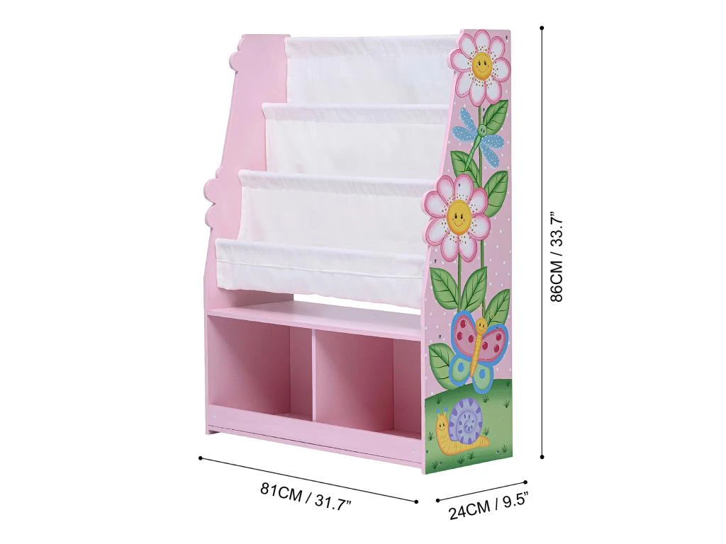 Etagère De Rangement Enfant Fille En Bois Magic Garden Rose 6 Etagère De Rangement Enfant Fille En Bois Magic Garden Rose – Image 4