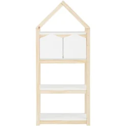 Bibliothèque Square Line 2 Paniers Blanc Nature -Pas Cher Mobiliora Magasin bibliotheque 21516625