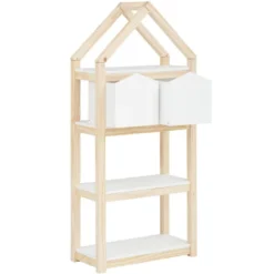 Bibliothèque Square Line 2 Paniers Blanc Nature -Pas Cher Mobiliora Magasin bibliotheque 21516627