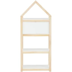 Bibliothèque Square Line 2 Paniers Blanc Nature -Pas Cher Mobiliora Magasin bibliotheque 21516629