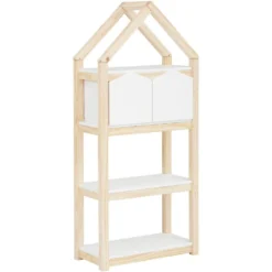 Bibliothèque Square Line 2 Paniers Blanc Nature -Pas Cher Mobiliora Magasin bibliotheque 21516635