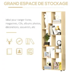 Bibliothèque étagère Zigzag Zéphyr En Bois Naturel -Pas Cher Mobiliora Magasin bibliotheque 21988571