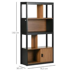 Bibliothèque étagère LINARES Bois Et Noir -Pas Cher Mobiliora Magasin bibliotheque 21988577