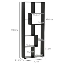 Bibliothèque Zigzag NICE Full Noir -Pas Cher Mobiliora Magasin bibliotheque 21988589