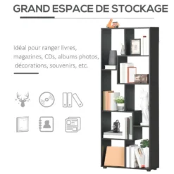 Bibliothèque Zigzag NICE Full Noir -Pas Cher Mobiliora Magasin bibliotheque 21988591