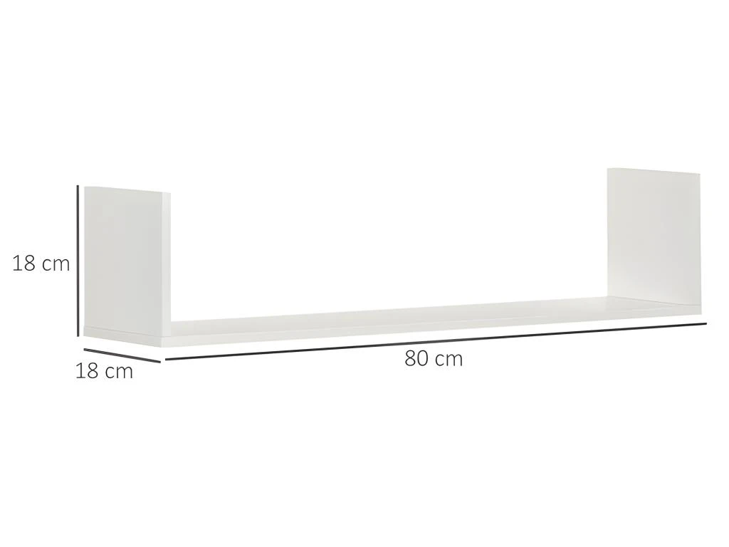 Lot De 3 étagères Murales SANTOS Blanches 5 Lot De 3 étagères Murales SANTOS Blanches – Image 3