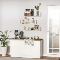 Lot De 3 étagères Murales SANTOS Blanches 10 Lot De 3 étagères Murales SANTOS Blanches -Pas Cher Mobiliora Magasin bibliotheque 21988599