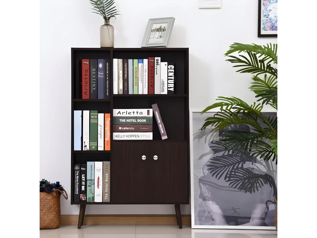 Bibliothèque Scandinave Wengé HANK Multiples Rangements 4 Bibliothèque Scandinave Wengé HANK Multiples Rangements – Image 2