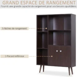 Bibliothèque Scandinave Wengé HANK Multiples Rangements 9 Bibliothèque Scandinave Wengé HANK Multiples Rangements -Pas Cher Mobiliora Magasin bibliotheque 21988677