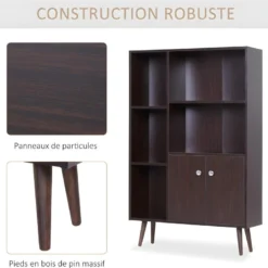 Bibliothèque Scandinave Wengé HANK Multiples Rangements 10 Bibliothèque Scandinave Wengé HANK Multiples Rangements -Pas Cher Mobiliora Magasin bibliotheque 21988679