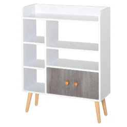 Bibliothèque Multi-rangement MELILLA Blanche Et Grise