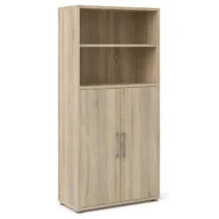 Prisme Armoire De Bureau 2 Portes Et 1 Tablette De Rangement. Finition Chêne.