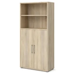 Prisme Armoire De Bureau 2 Portes Et 1 Tablette De Rangement. Finition Chêne. -Pas Cher Mobiliora Magasin bibliotheque 22083001