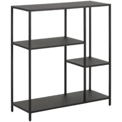 Newcastle Étagère Avec 3 Tablettes De Rangement, Noir.