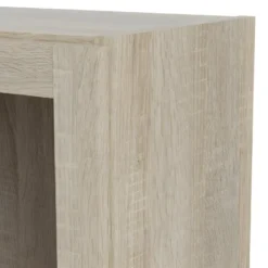 Base Étagère 2 Portes Vitrées Et 2 Tablettes De Rangement, Finition Chêne Structuré. -Pas Cher Mobiliora Magasin bibliotheque 22083885