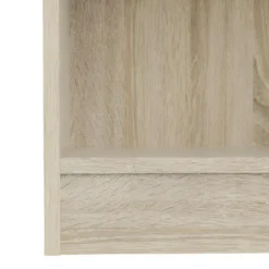 Base Étagère 2 Portes Vitrées Et 2 Tablettes De Rangement, Finition Chêne Structuré. -Pas Cher Mobiliora Magasin bibliotheque 22083887