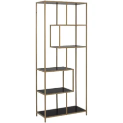 Sea Bibliothèque Avec 4 Tablettes De Rangement, Noir.