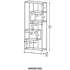 Sea Bibliothèque Avec 4 Tablettes De Rangement, Noir. -Pas Cher Mobiliora Magasin bibliotheque 22083909