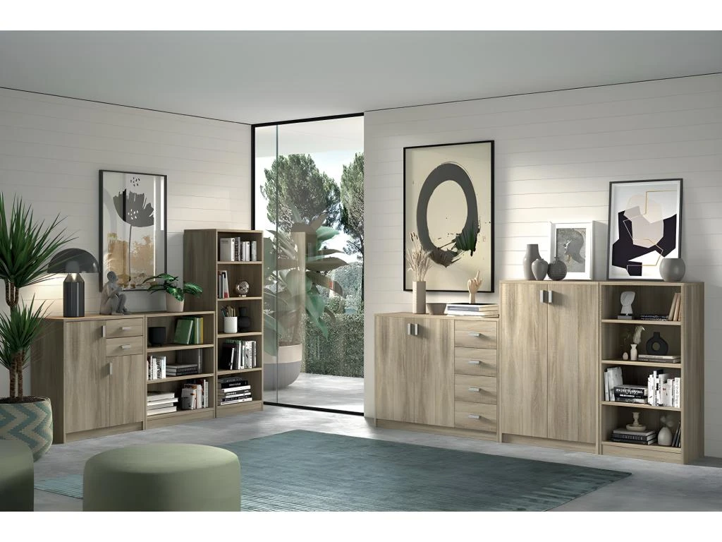 Bibliothèque Design 4 étagères, Coloris Chêne Clair Collection TOLLY 5 Bibliothèque Design 4 étagères, Coloris Chêne Clair Collection TOLLY – Image 3