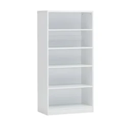 Bibliothèque Design 4 étagères, Coloris Blanc Collection SPACI