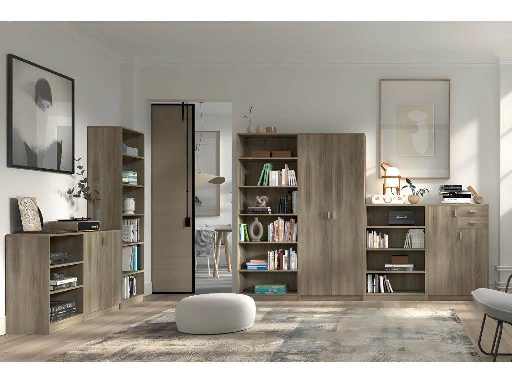 Bibliothèque Design 5 étagères, Coloris Chêne Clair Collection TOLLY 5 Bibliothèque Design 5 étagères, Coloris Chêne Clair Collection TOLLY – Image 3